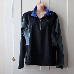 Columbia Windproof Quarter Zip in Black & Grey | XL